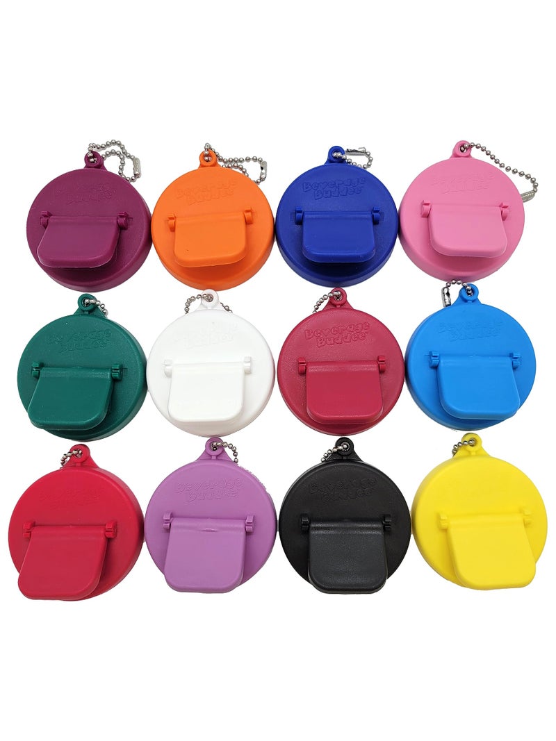 Beverage Buddee Can Cover - Can Cover For Standard Size Soda/Beer/Energy Drink Cans - Made In The USA - BPA-PCB Free - Assort Colors - (Keychain - 12 Pack) - Image 1